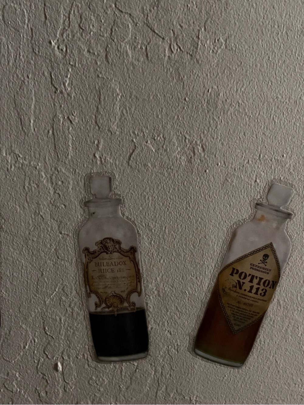 6 Harry Potter-themed Potion Wall Decals; Tallest is 6”; 2”-wide